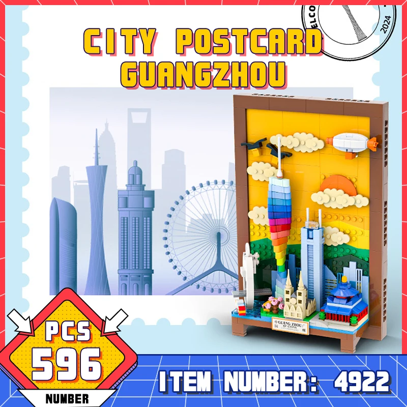 

WG4922 Серия городских открыток Guangzhou City, Настенные художественные картины, строительные блоки, игрушки для сборки из мелких частиц, декоративные украшения для дома, подарок для мальчиков и девочек