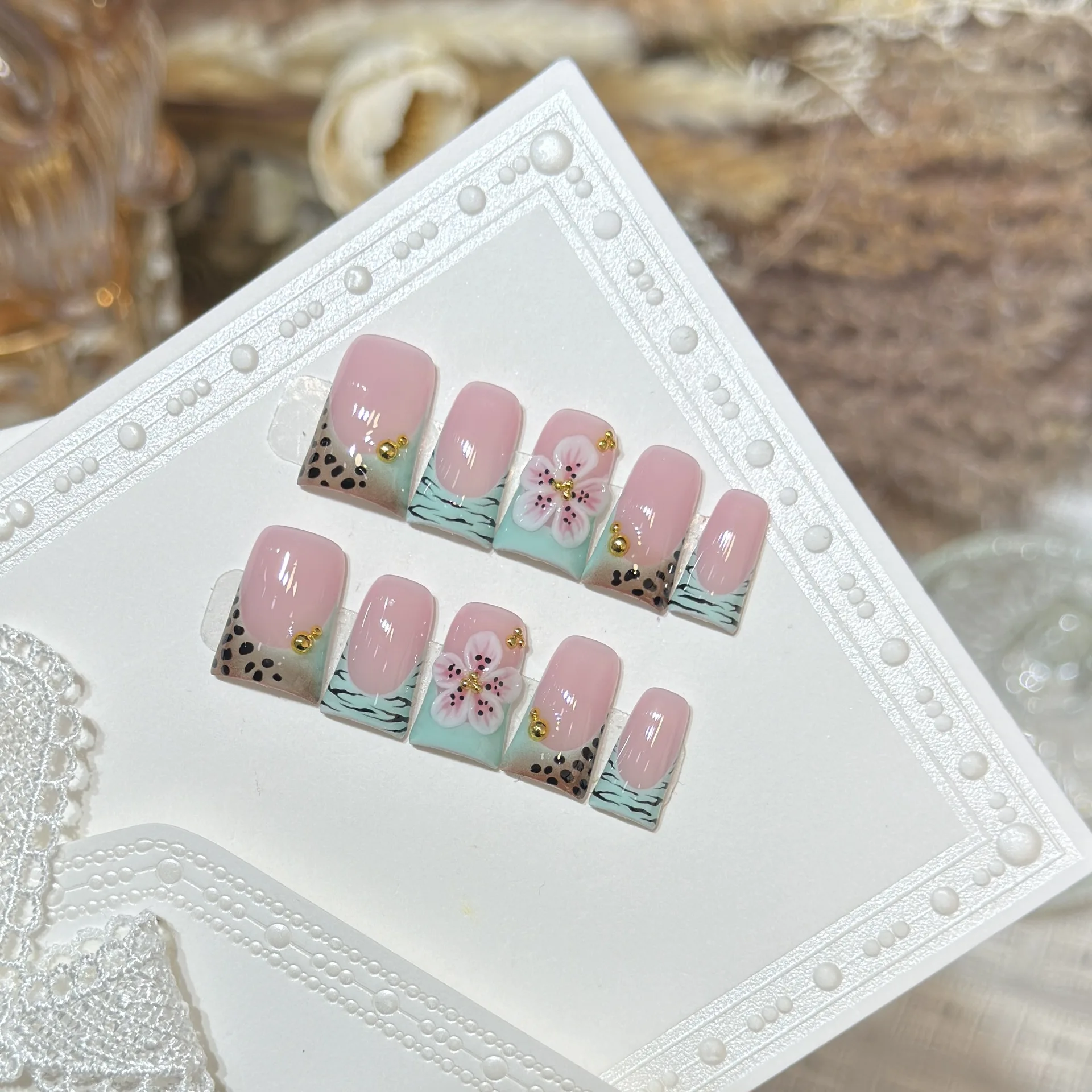 10 stuks opdruk nagels eendbek - Pressed Flower Art recensie en prijs