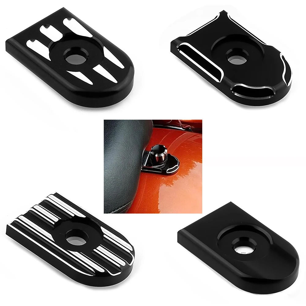 

Motorcycle Black Seat Tab Screw Mount Knob Cover For Harley Dyna Softail Touring Sportster XL 883 1200 72 Fat Boy Glide