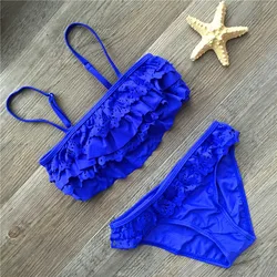 Ragazza Biquini Costume da bagno Adolescenti Solido 2 pezzi Costumi da bagno per bambini Costume da bagno Bikini diviso Set Costume da bagno vuoto per bambini Tankini