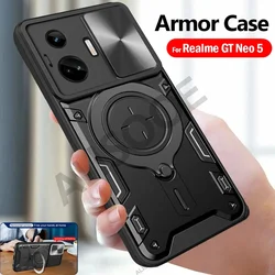 Funda for Realme GT Neo 5 Case Slide Camera Lens Magnetic Stand Protection Cover for OPPO Realme GT Neo 5 Capa