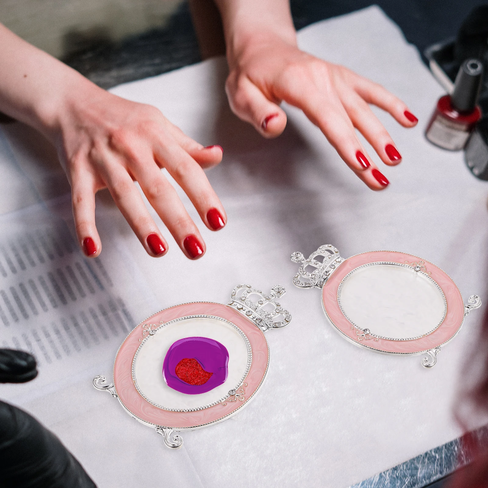 

1Pcs Nail Art Mixing Color Pallet Stylish Nail Piece Display Board Photo Prop for Finished False Nails Display