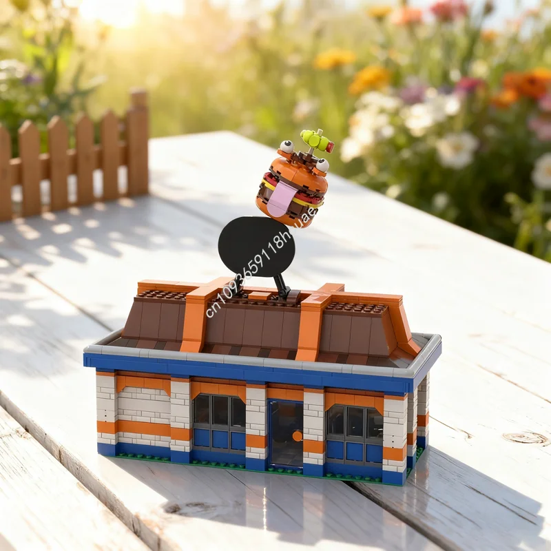 

1443 шт. MOC Durr бургер Fortnites модель строительные блоки архитектура DIY креативные рождественские подарки идея игрушки образование кирпич дети