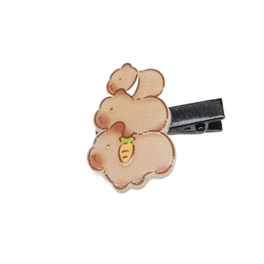 

Забавная акриловая заколка-капибара, милая легкая мультяшная заколка в виде утконоса, милые заколки с животными в корейском стиле, повседневные