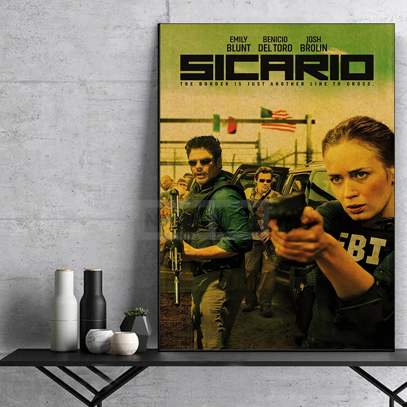 أمريكا الجريمة أفلام سيكاريو الرجعية الملصقات سيكاريو فيلم يطبع حائط لوح رسم الفن صور غرفة السينما المنزلية الديكور