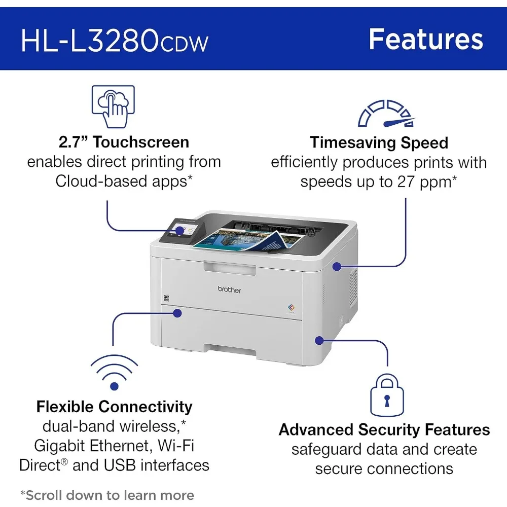 HL-L3280CDW-impresora Digital compacta a Color, dispositivo inalámbrico con salida de calidad láser, dúplex, impresión móvil y Ethernet