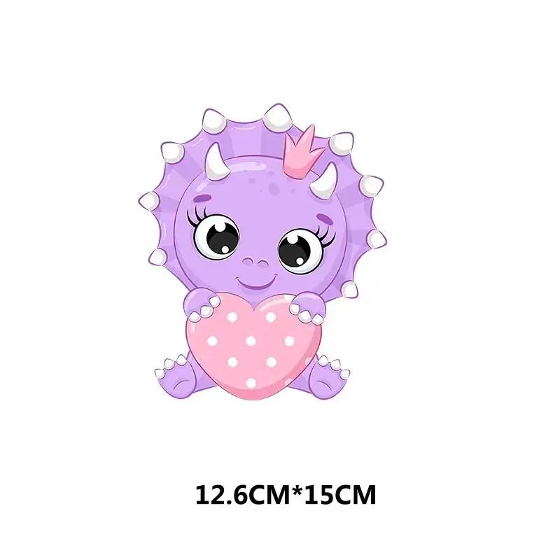 Dinossauro Kawaii Transferências de Calor, Ferro em Patches para Roupas, Menino Menina T-Shirt, Desenhos Animados Roupas Infantis Adesivos, Apliques