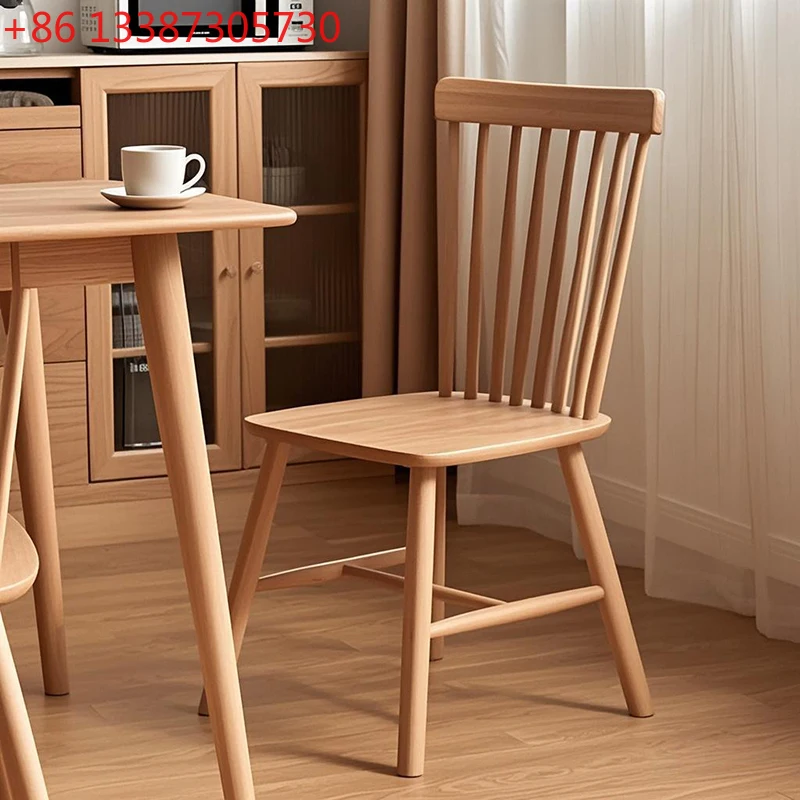 

Solid wood dining chair, household stool, back chair, second-hand log catering commercial