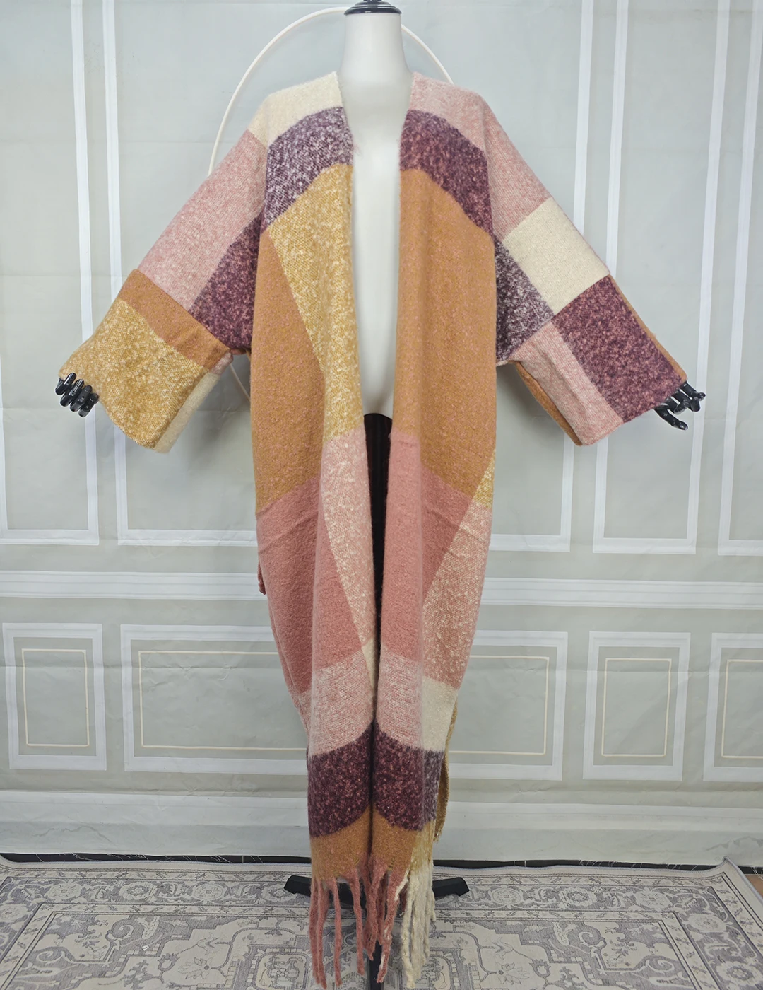 Winter African Female Luxury  Fuzzy Long Cardigans Oversized Elegant Riche Women Full Printed Warm Kimonos Europe Outfits