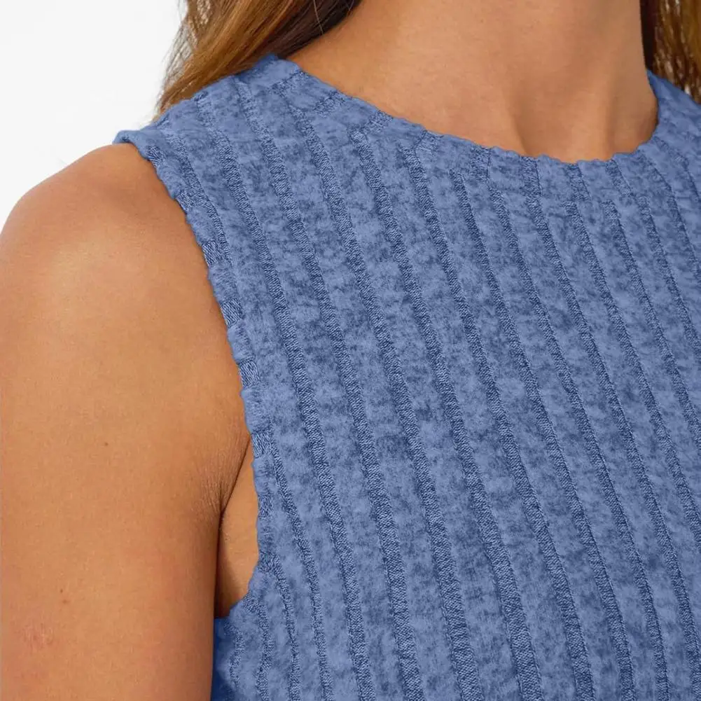 

Women Solid Color Tank Tops Loose Crew Neck Sleeveless Vests Tops 2025 Summer New Sleeveless Solid Color T-shirt ﻿
