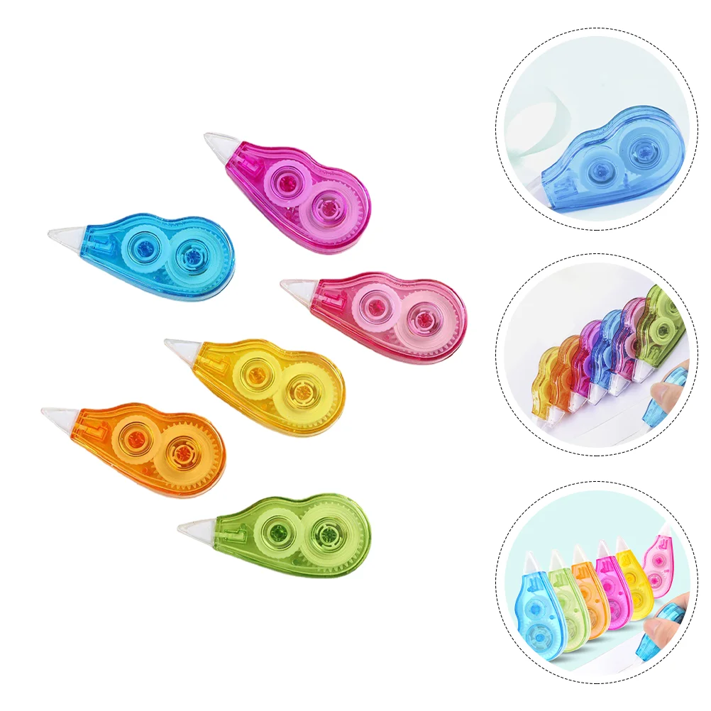 

6 Pcs Correct Tape Roller Correction Kids Erasers White Out Convenient Tapes Toy