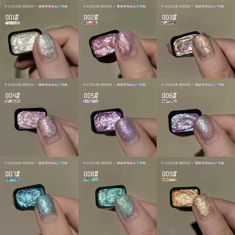 مجموعة معجون مسحوق جل لامع ثلاثي الأبعاد مكونة من 9 ألوان، مستقطبة فائقة السطوع، لاصق للنمذجة للحرف اليدوية والمشروعات الفنية #5