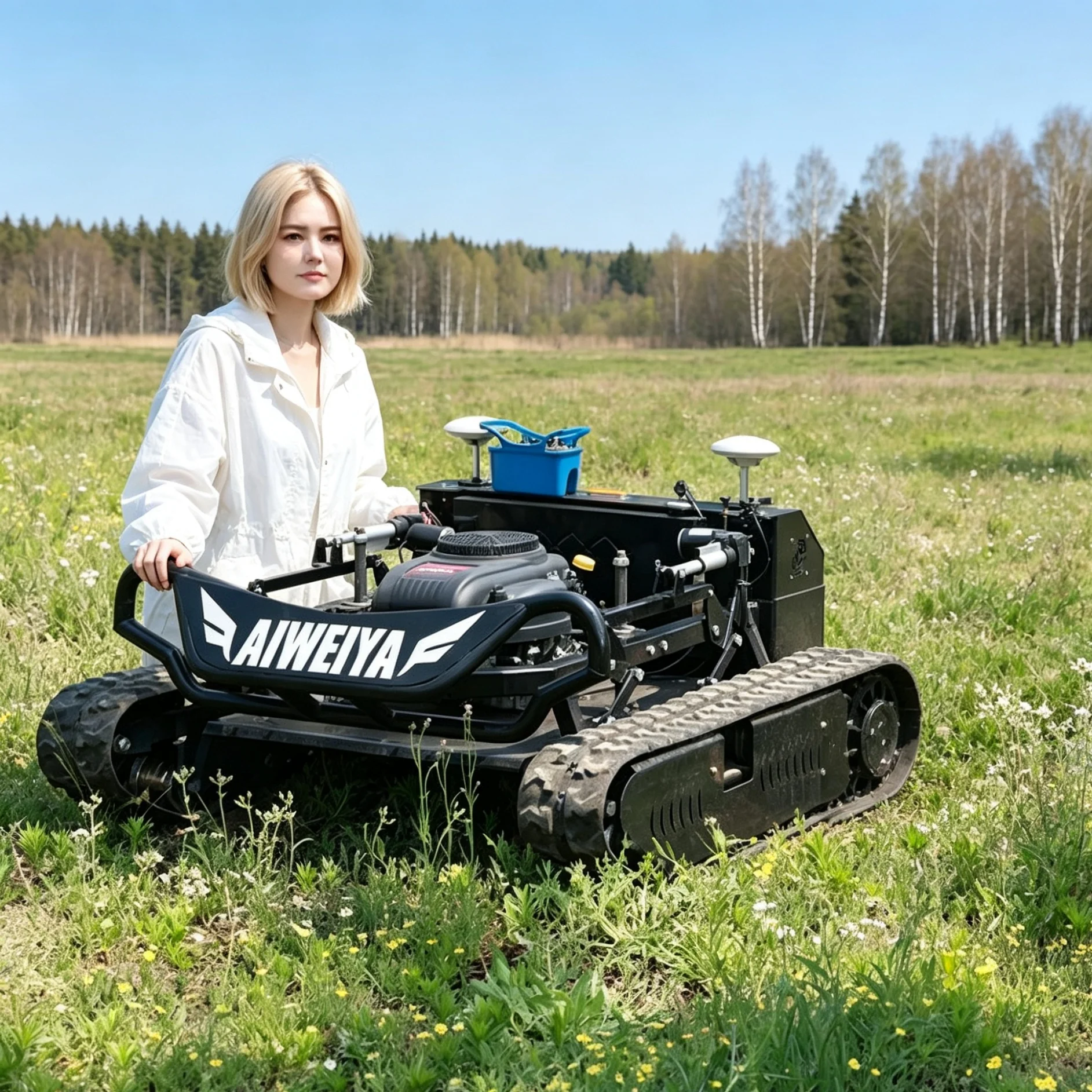 Customized for large farm orchard Black Knight tracked self‑propelled lawn mower 900mm optional flexible height adjustment