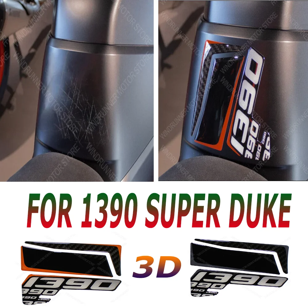 

Motorcycle Accessories Waterproof Protective Tank Pad Sticker 3D Epoxy Resin Protective Sticker For 1390 Super Duke