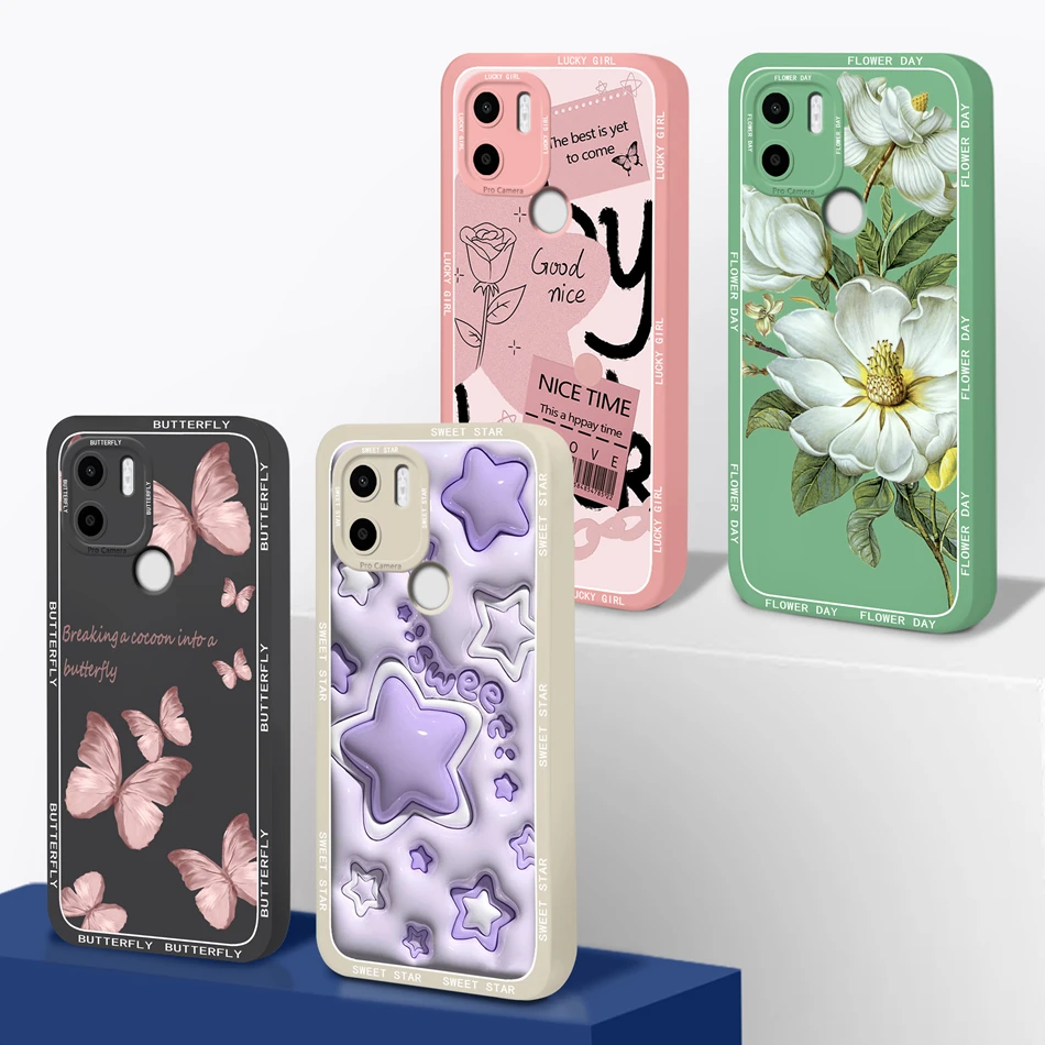 For Xiaomi Redmi A1 Plus Phone Case Fantasy Full Protection Soft Liquid Silicone Anti Drop Back Cover For RedmiA1 A 1 A1+ Funda