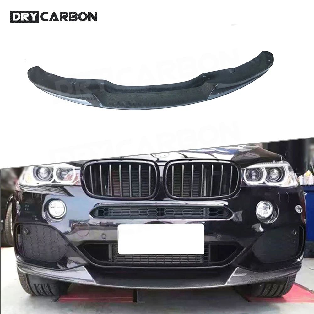 

For BMW X5 F15 M Sport 2014-2018 Carbon Fiber Front Lip Spoiler Bumper Extension Chin Guard M Style FRP