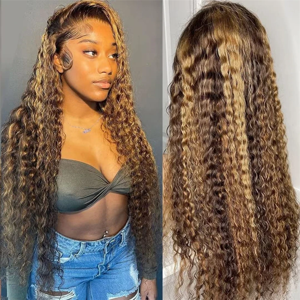 360 Full Highlight Deep Wave Frontal Wig 13x4 13x6 Hd Lace Brown Lace Front Human Hair WigsGlueless Wig Human Hair Ready To Wear