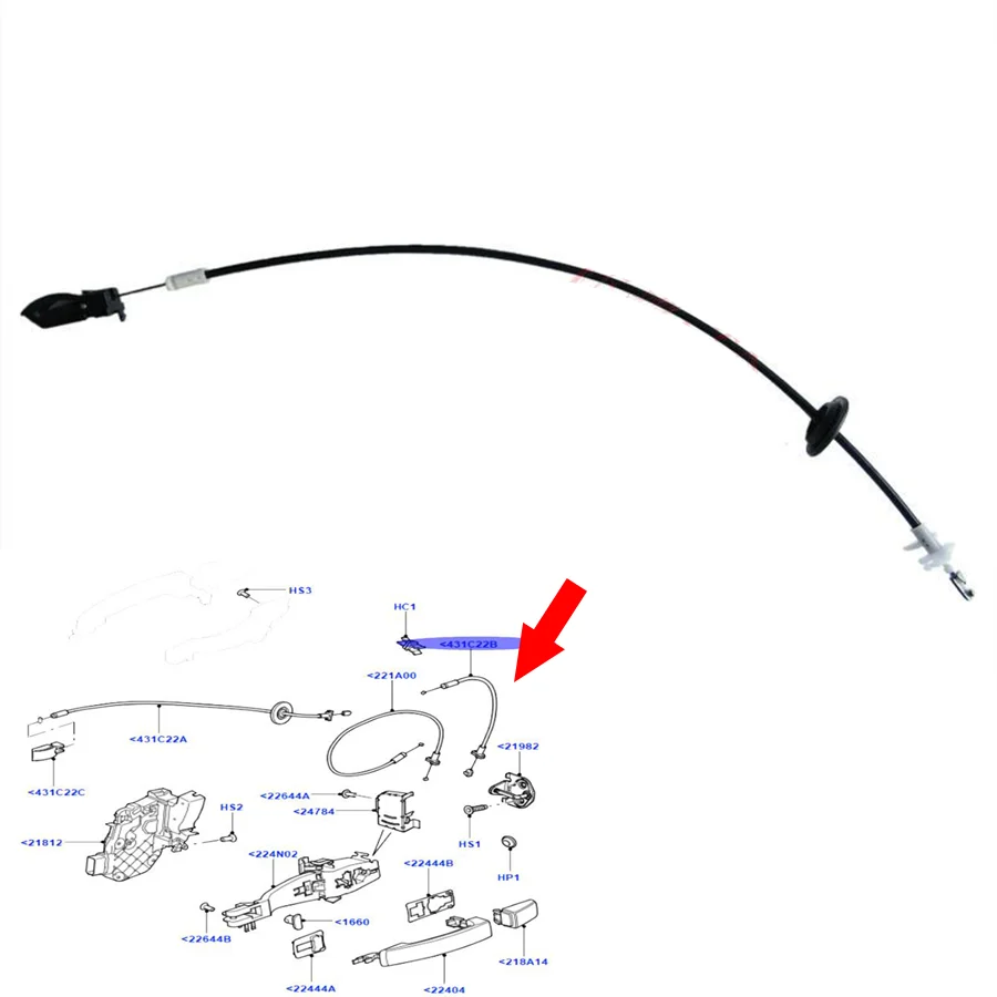 

Wooeight 1Pc Car Front Door Internal Control Cable For Land Rover Freelander 2 2007-2015 LR019819 Auto Accessories