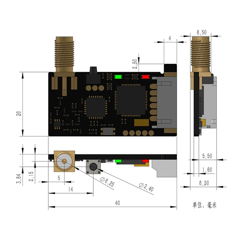 SX1278 lora módulo sem fio, porta serial, transmissor e receptor, 433m