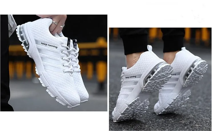 New Men Shoes Casual White Sneakers Summer Breathable Hard-Wearing Slip-On Athletic Tenis Shoes Men Big Size