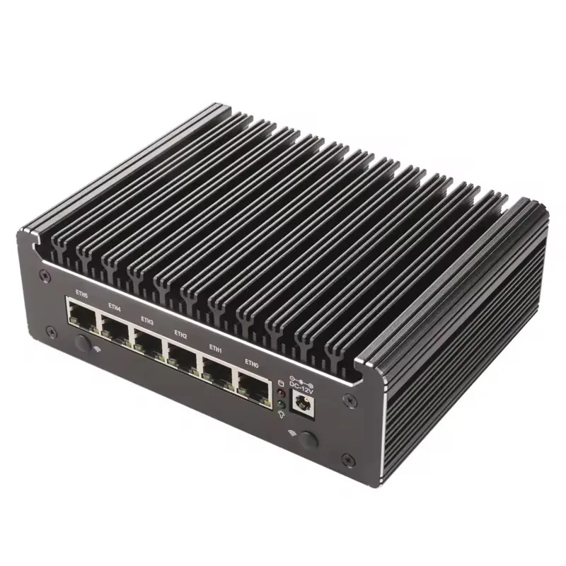 방화벽 미니 PC 인텔 펜티엄 골드 8505 팬리스 소프트 라우터, 6x226-V, 2.5G, 2xDDR5, 2xNVMe, 2xSATA, Proxmox, pfSense, N100 보다 우수