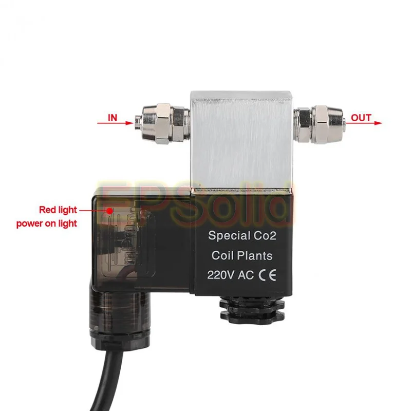 Eu Plug 220V AC New Aquarium Plants CO2 Magnetic Solenoid Valve Night Time Cut Fish Tank Regulator EPS-2V-08AF Control S