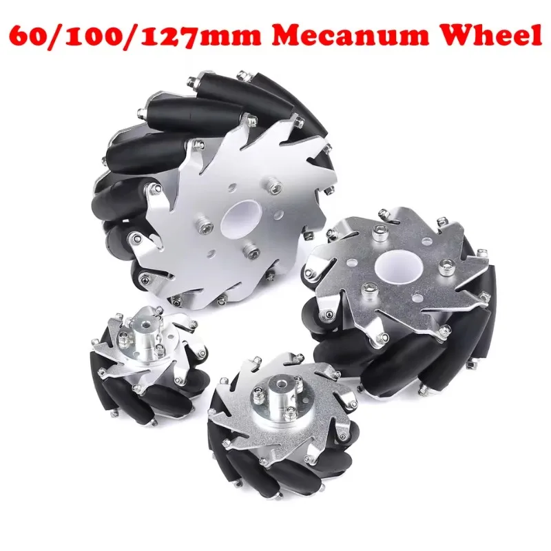 4 Wheels/Set Omni Metal Mecanum Wheel 60mm 75mm 100mm 127mm Omnidirectional Wheel DIY Intelligent Vehicle With Coupling