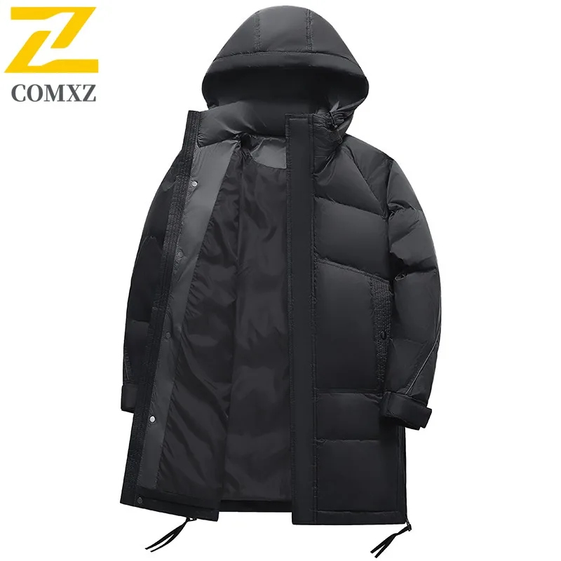 

COMXZ Men Padded Jacket 2025 Cold-Resistant New Ski Street Windproof Hiking Cotton Padded Jacket Warm Outdoor Long Bread Jackets