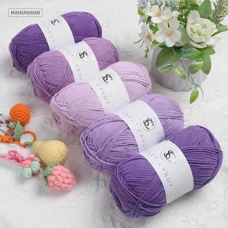 Milk Cotton Crochet Yarn 5-strand High Quality Soft Hand Knitting Line For Sweater And Scarf DIY 50g/ball