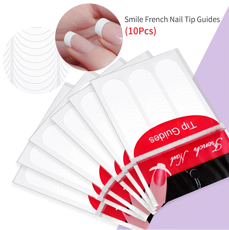 French Tip Maniküre-Aufkleber, 10/50/100 Stück, Nagelkunst-Führungsstreifen, French Line, selbstklebende DIY-Nagelaufkleber, Fransendesigns – Detail 8
