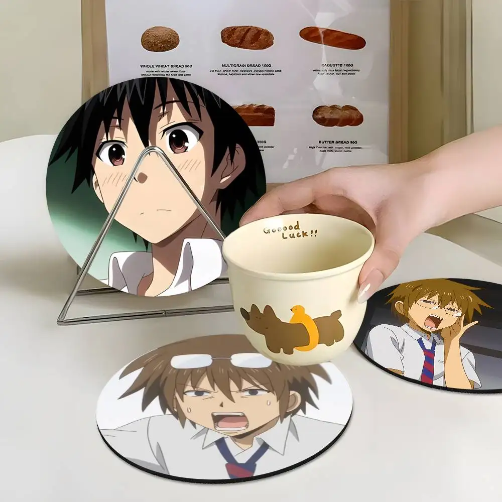 

1pc Daily Lives Of High School Boys Anime Wooden Coaster Colour Printing Cup Mat Home Desk Decoration Gifts