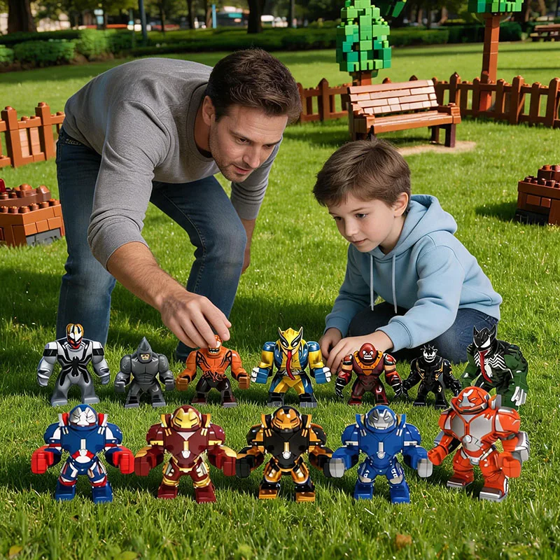 Marvel Super Hero Action Figures Blocks Toys – Thanos Venom Spider-Man Iron Man Poseable Mini Toy Statue Gift for Fans