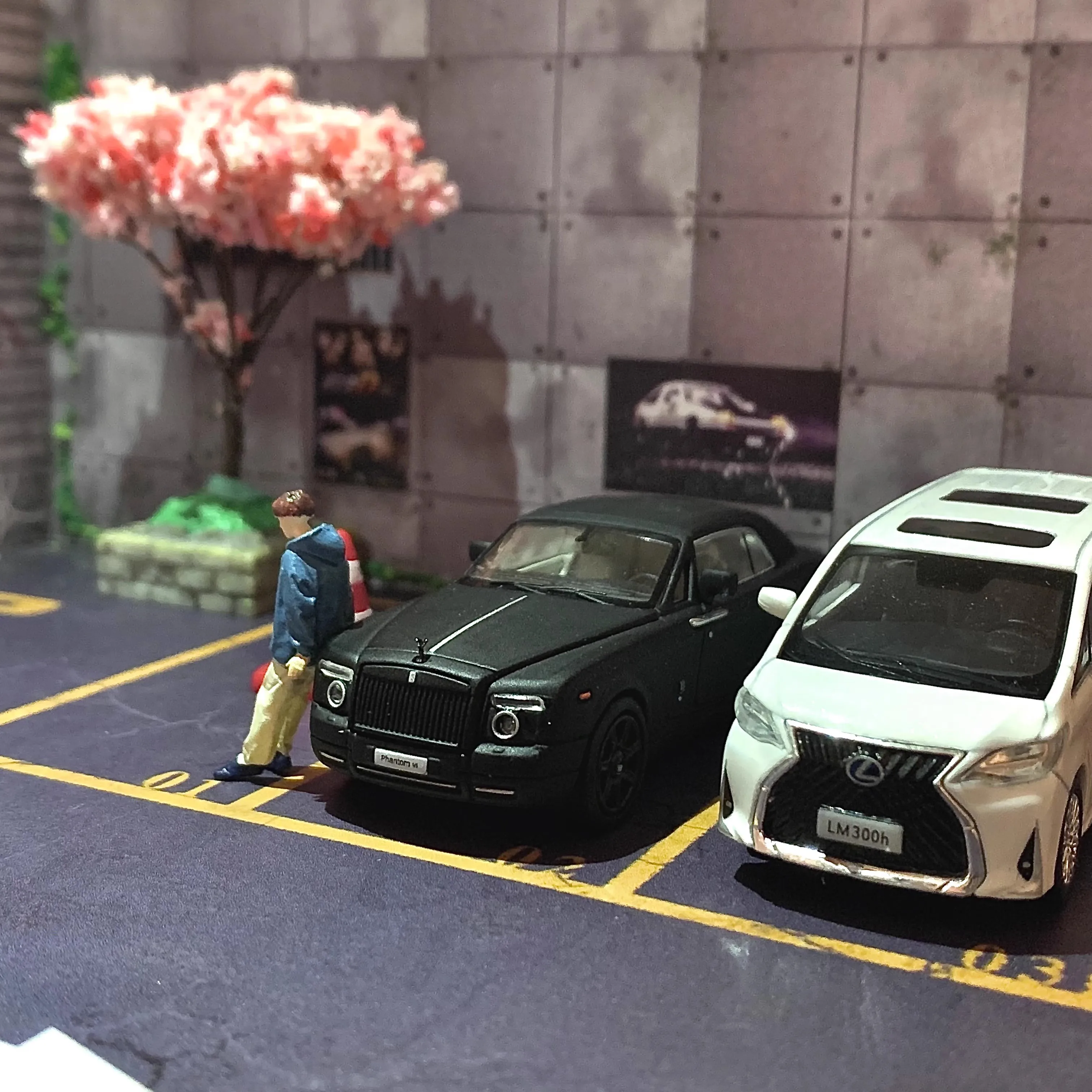 

1/64 parking lot scene Japanese street model car garage photo prop garage parking show