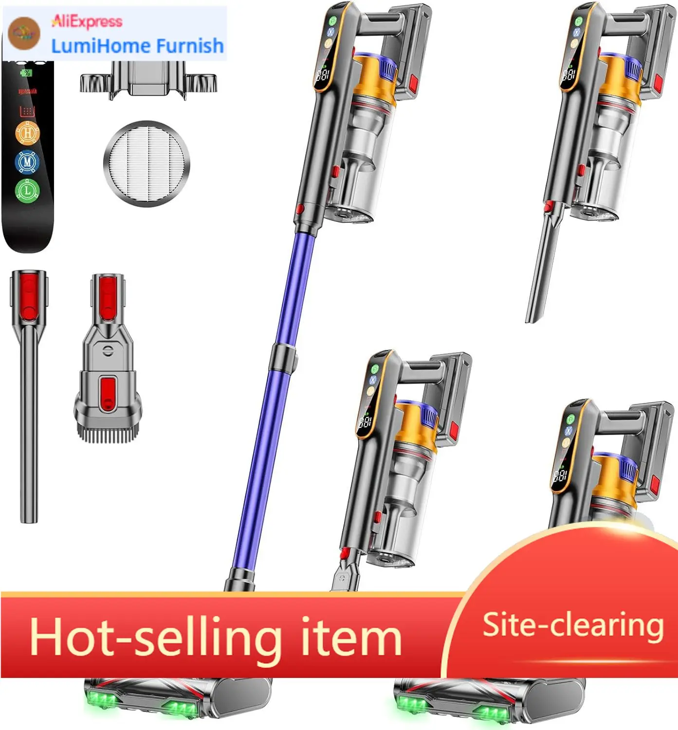 

Беспроводной пылесос, 650 Вт, 55 кПа, 70 минут работы, для дома, вертикальный пылесос с контейнером 1,8 л, защита от запутывания, 8-ступенчатая система фильтрации