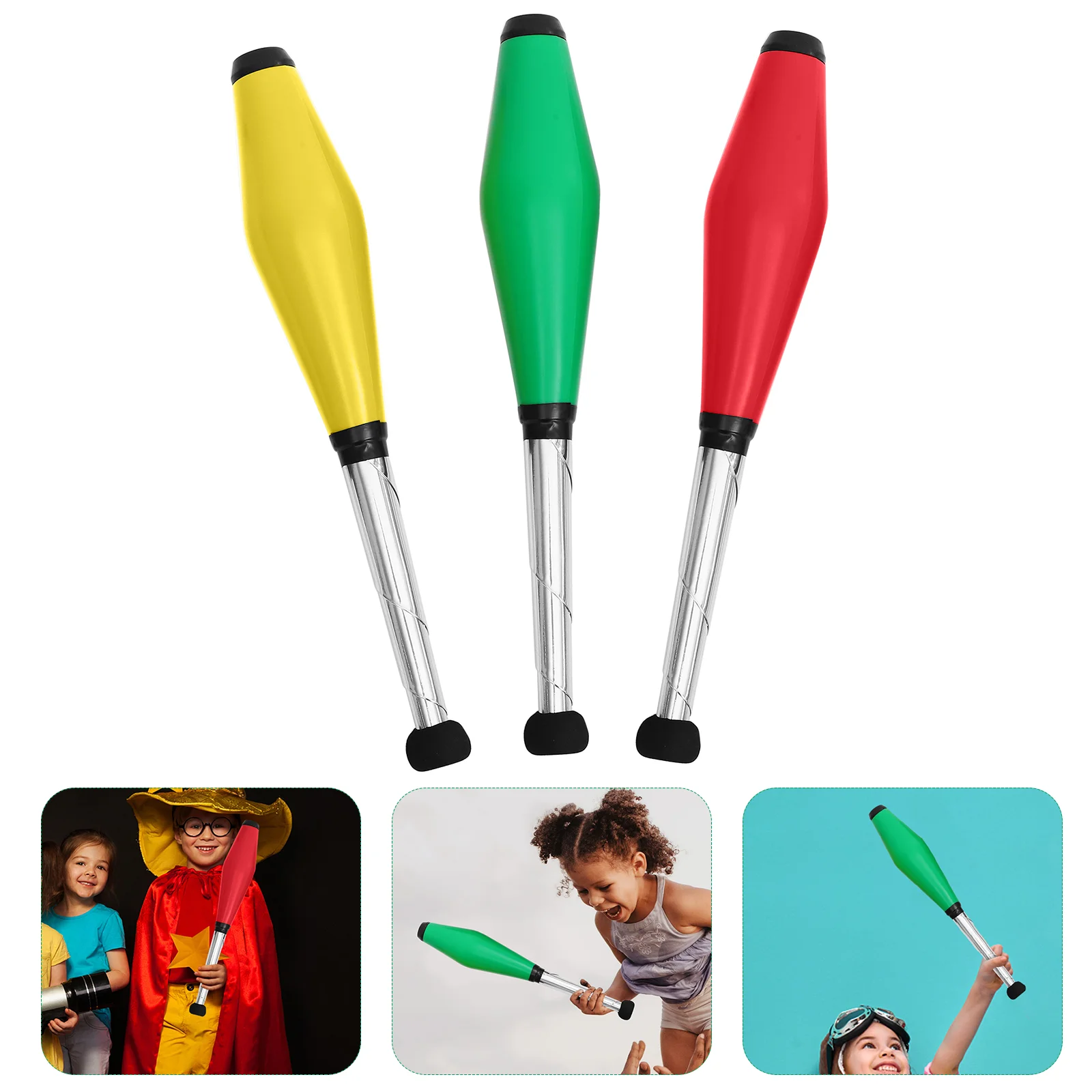 

3 Pcs Klutz Juggling Toys for Children Stick The Ring Kids Fun Professional Sticks Circus Prop Eva Performance