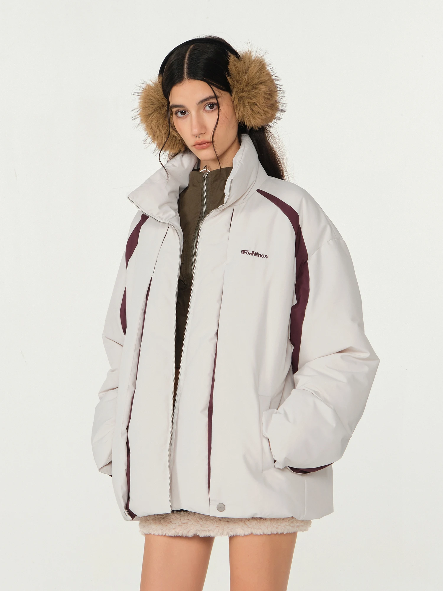 Winter New American Style Men's Three-Proof Trendy Off-White Casual Jacket Couple's Cold-Proof Thickened Black Cotton Jacket