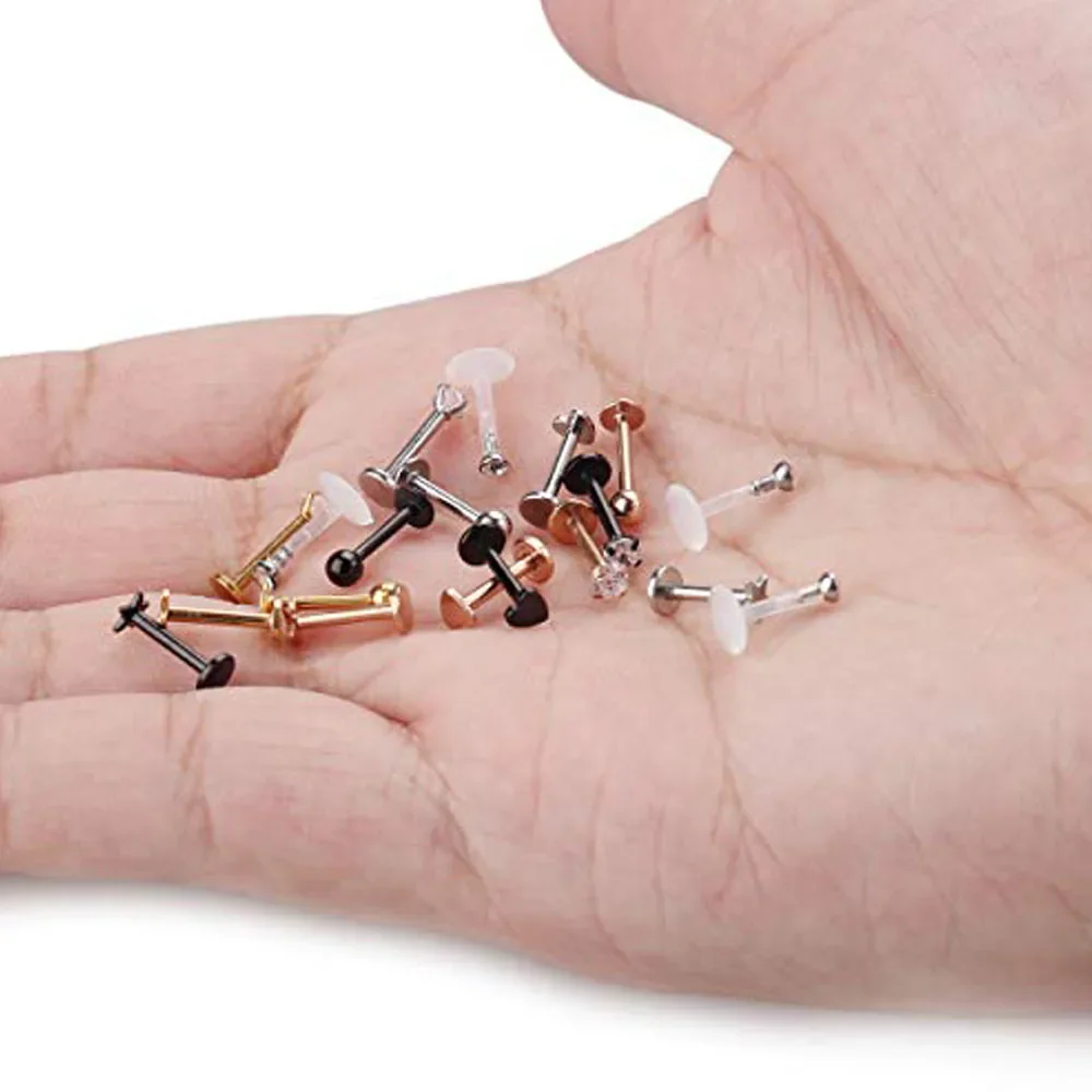 أقراط من الفولاذ المقاوم للصدأ ، ثقب مونرو ، خاتم شفة ، روك ، ميدوسا ، أقراط حلزونية ، 16 جم ، 6 ، 8 ، مجوهرات ، 10 ، 316L ، 1 من-20 #6