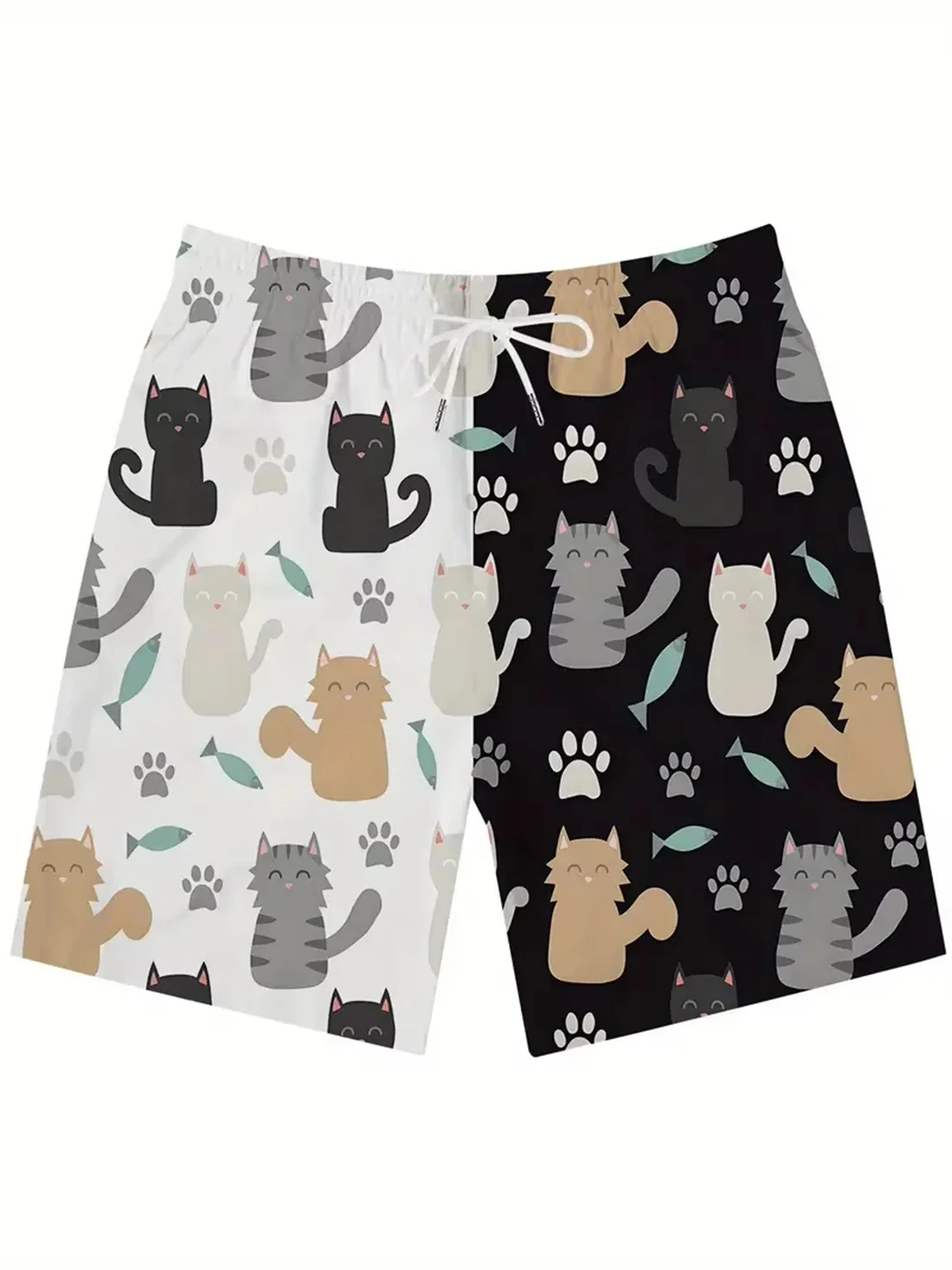 

Quick Dry Swim Shorts Oversized Casual Beach Pants Trend Unisex Clothing Cute Cartoon Cats Pattern 3d Print Summer Men's Shorts