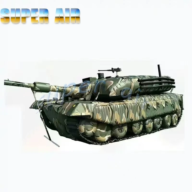 Inflatable Military Tank Model, Camouflage Army Tank for Training, Event & Movie Prop with Blower