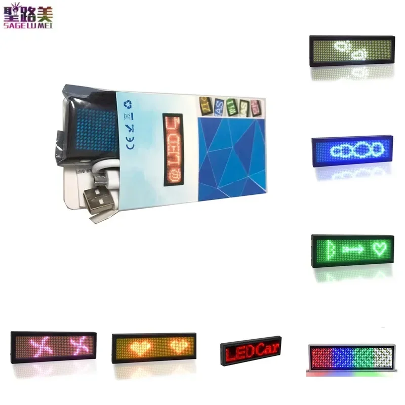 DIY LED Guide Badge Magnetic Badge Plate Led Digital Name Plate Shopping Bluetooth APP Programmable Scrolling Messages Badge Tag