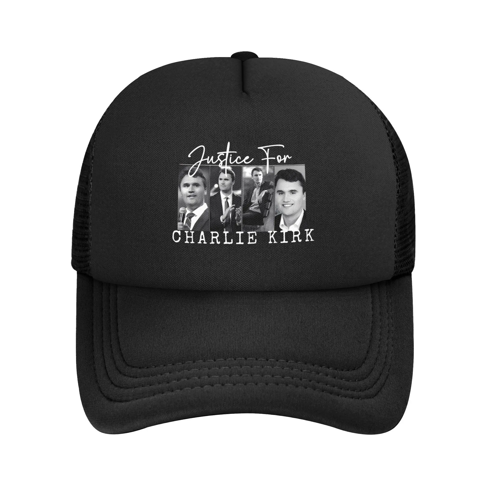 Pray For Charlie Kirk Mesh Baseball Cap Men Women Outdoor Sun Hat  Hats Adjustable Snapback Caps Sun Hats Washable Trucker Caps