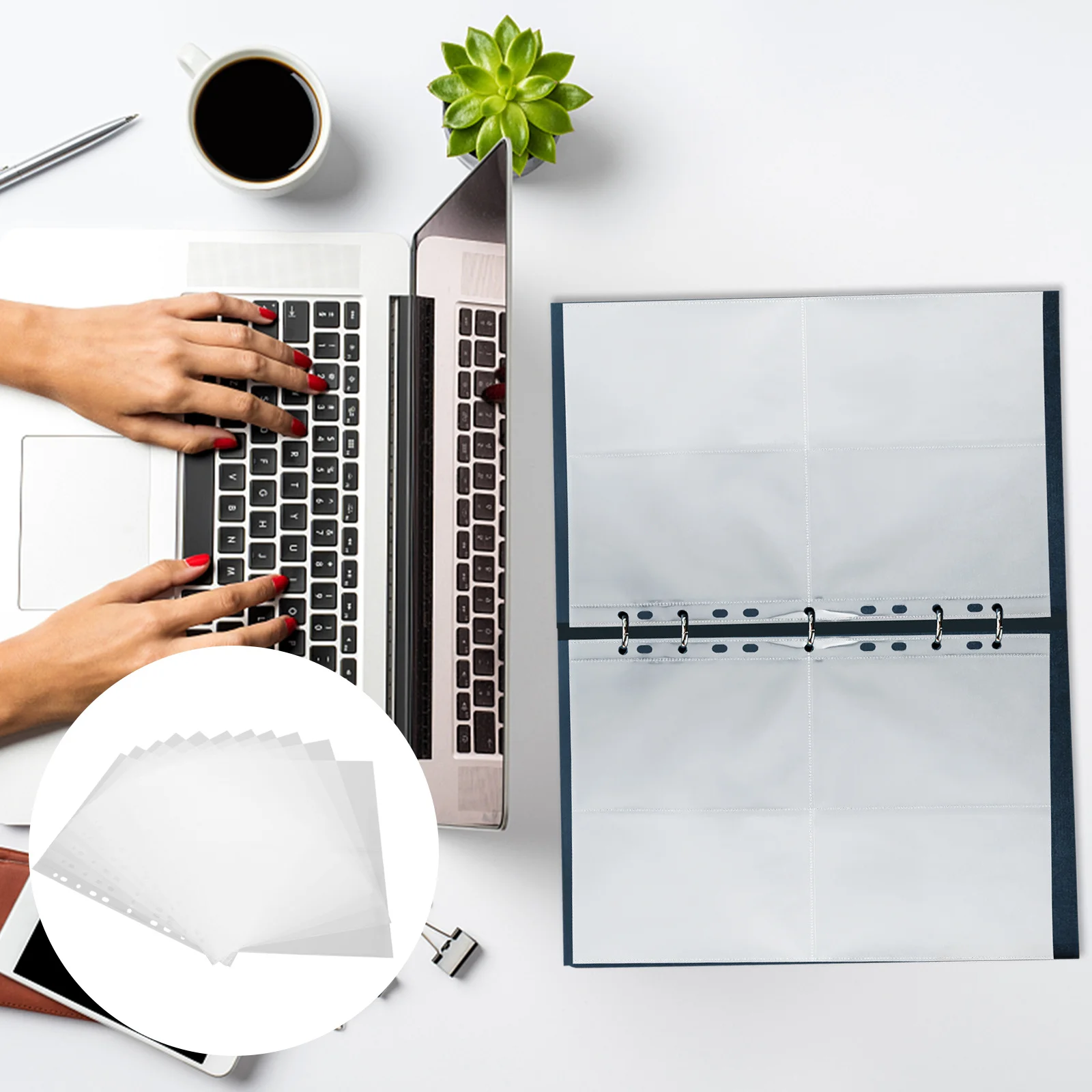 

40Pcs Photo Album Pages Clear Loose-Leaf Refill Sheets 4-Pocket Binder Photo Storage Sleeves Photocard Protector Organizer