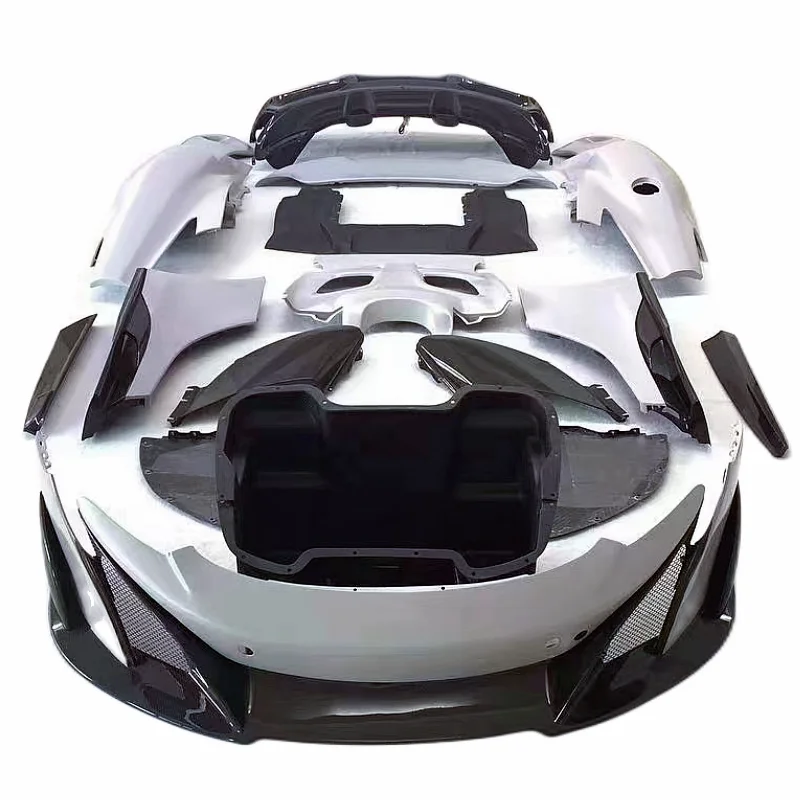 ل ماكلارين Mp4 12C 650S ترقية 675LT نمط ألياف الكربون طقم الجسم المصد الأمامي المصد الخلفي الجانب تنورة التدفق الخلفي حولها