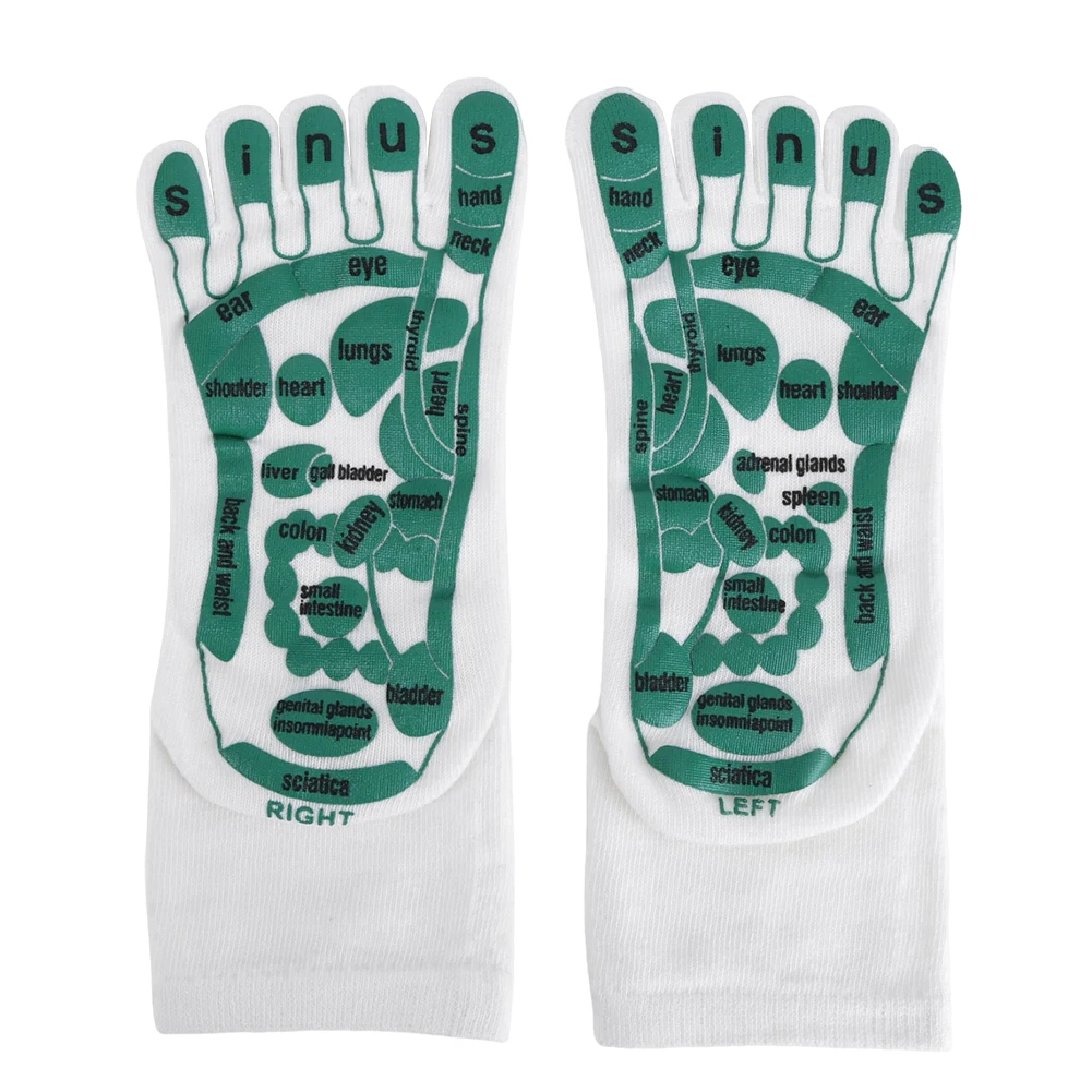 خمسة أصابع نقاط الوخز التوضيح الجوارب تنفس ريفليكسولوجي نقطة الوخز الجوارب مرنة سهلة التنظيف مريحة للمنتجعات الصحية المنزلية #4