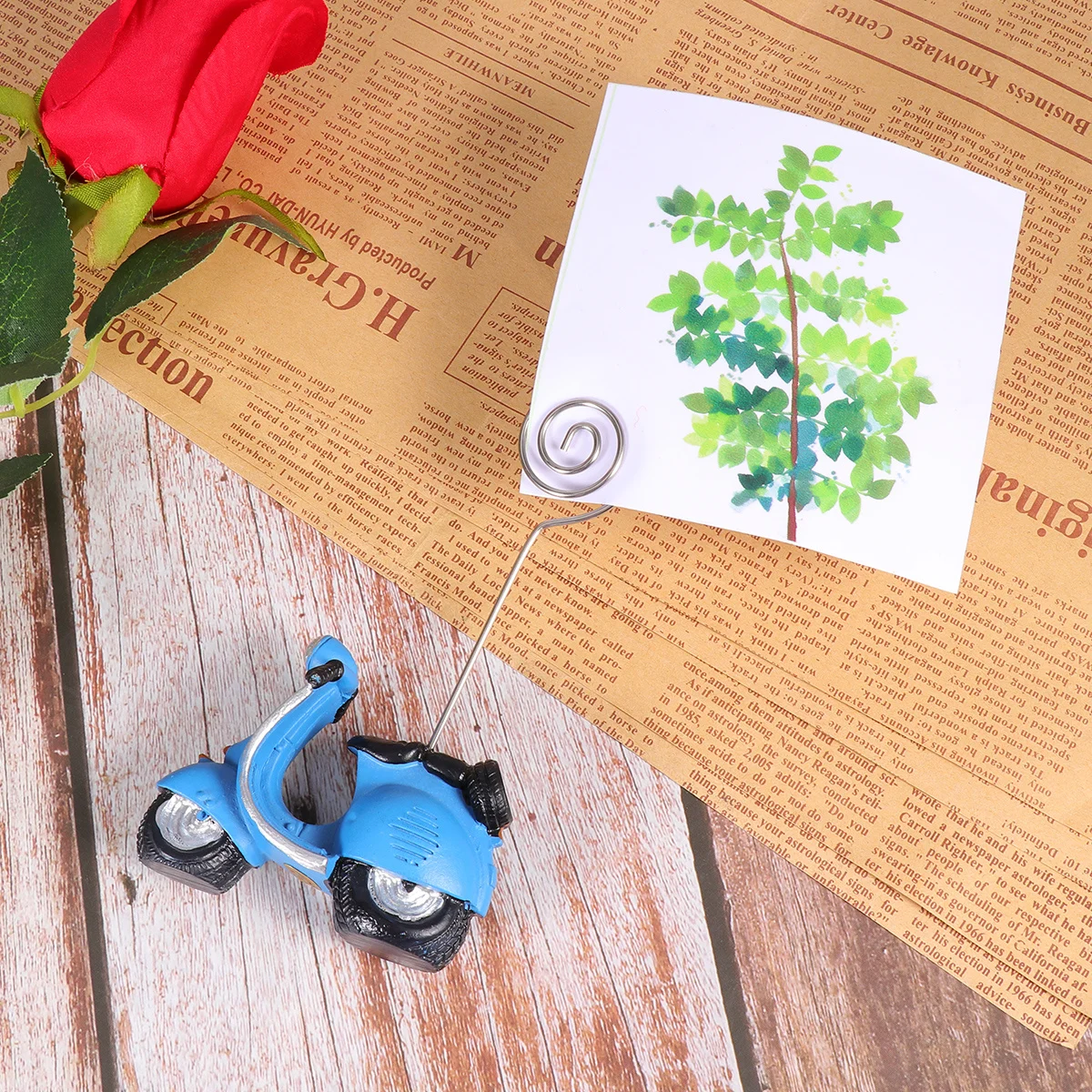 

1Pcs Desktop Photo Clip Electric Car Shape Blue Memo Note Clip Card Holder Table Number Holder Wedding Supplies