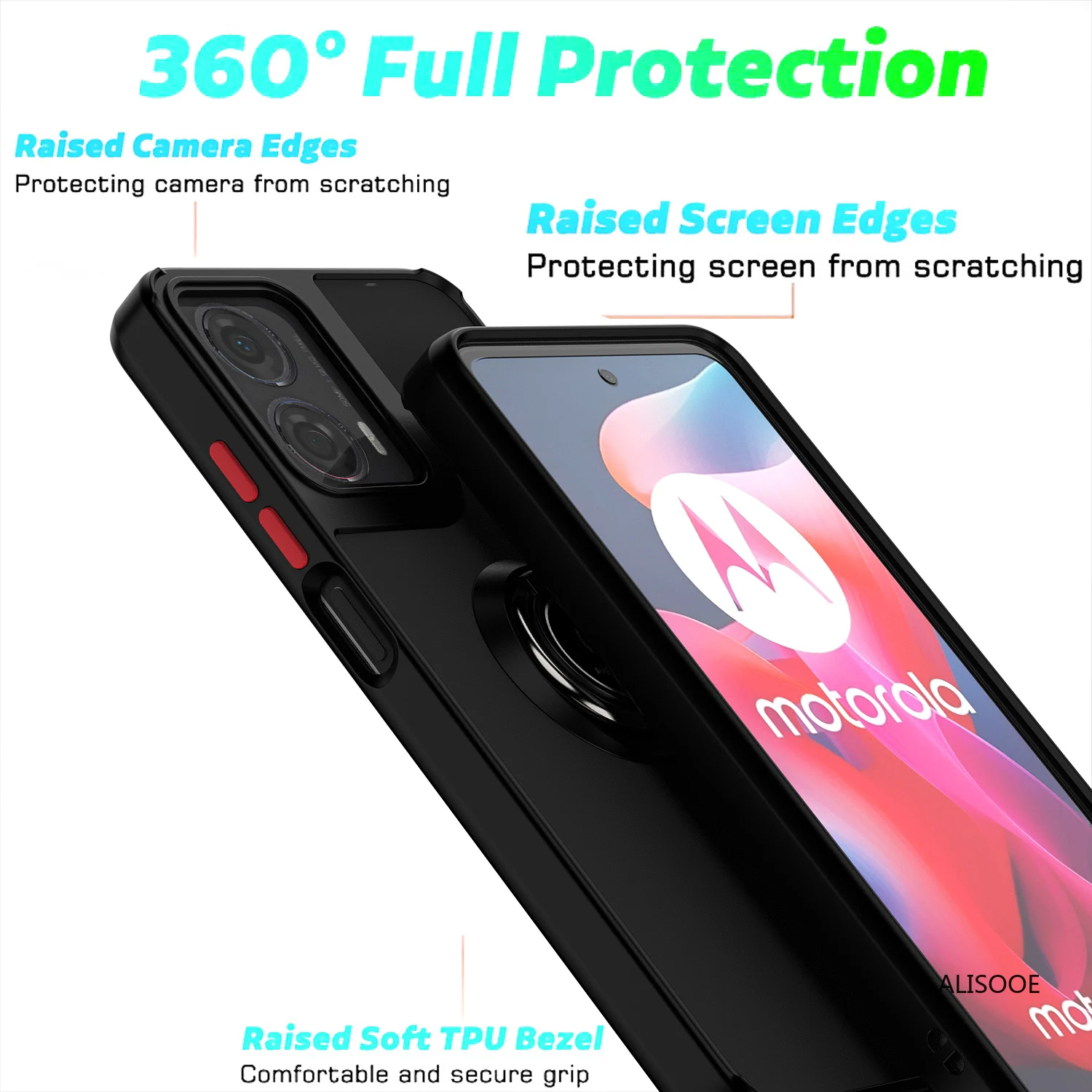 Armor Holder Funda for Motorola G85 Case Magnetic Ring Stand Cover for Motorola Moto G85 5G Full Protective Shockproof Cover