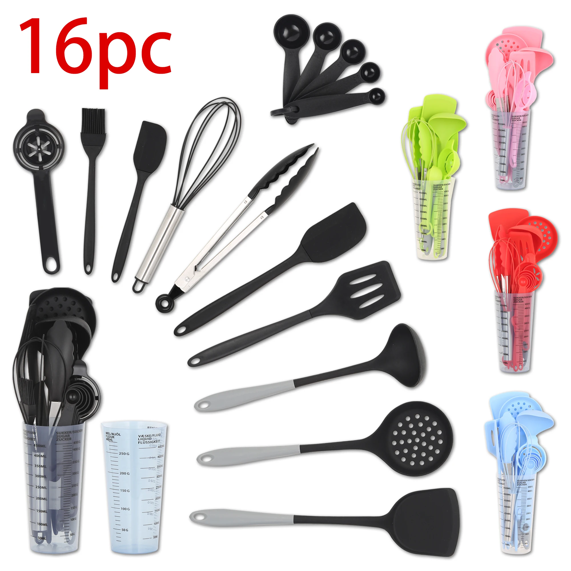 18Pcs Kitchen Utensils Set with Silicone Cooking Tools with Storage Holder