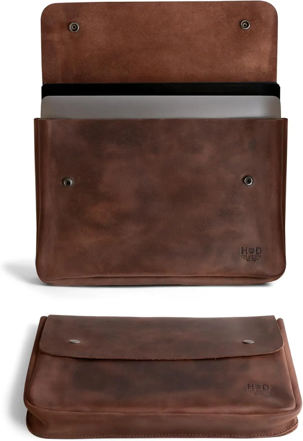 

Vintage Leather Document Holder, A5 Binder Portfolio, Handmade Full Grain Leather, Bourbon Brown