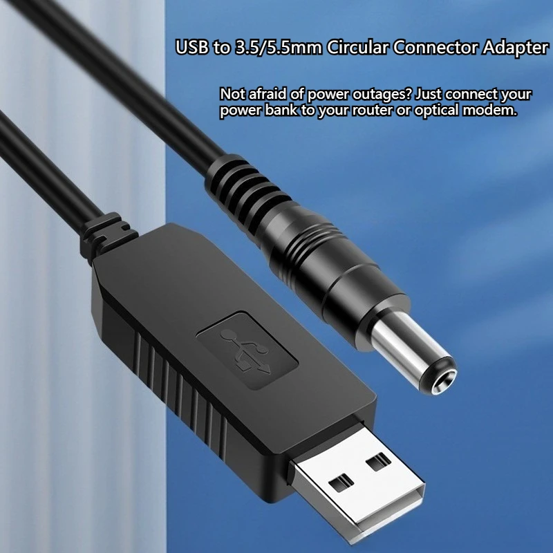 USB boost cable for converting 5V to 8.4V, 9V, 12V, 12.6V for small home routers and optical modems.