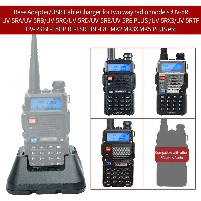 Baofeng UV-5R Charger 100v-240v for BAOFENG UV-5R BF-F8HP UV-5X3 5RA 5RB 5RC 5RD 5RE 5REPLUS DM-5R Plus Walkie Talkie Radio
